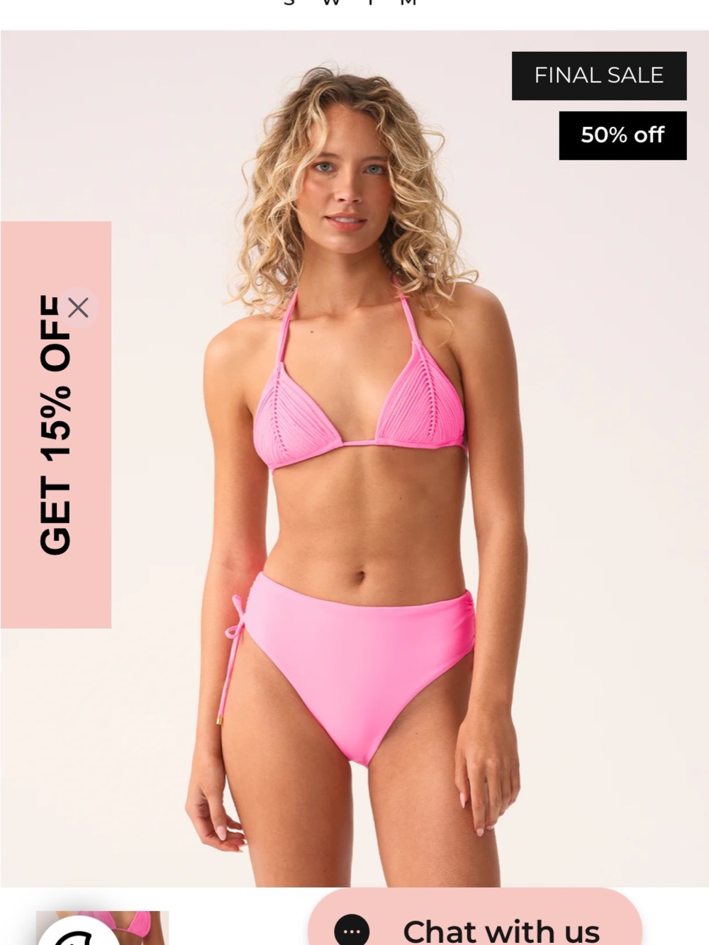 PQ Neon Pink Strappy Triangle Bikini Set